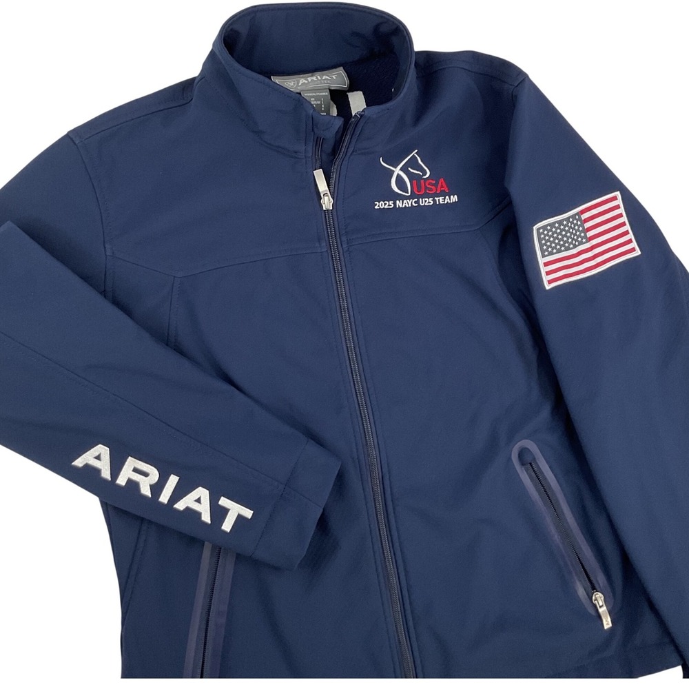 Ariat USA 2025 NAYC U25 Team Jacket Equestrian Rider Full Zip Flag Women Sz L